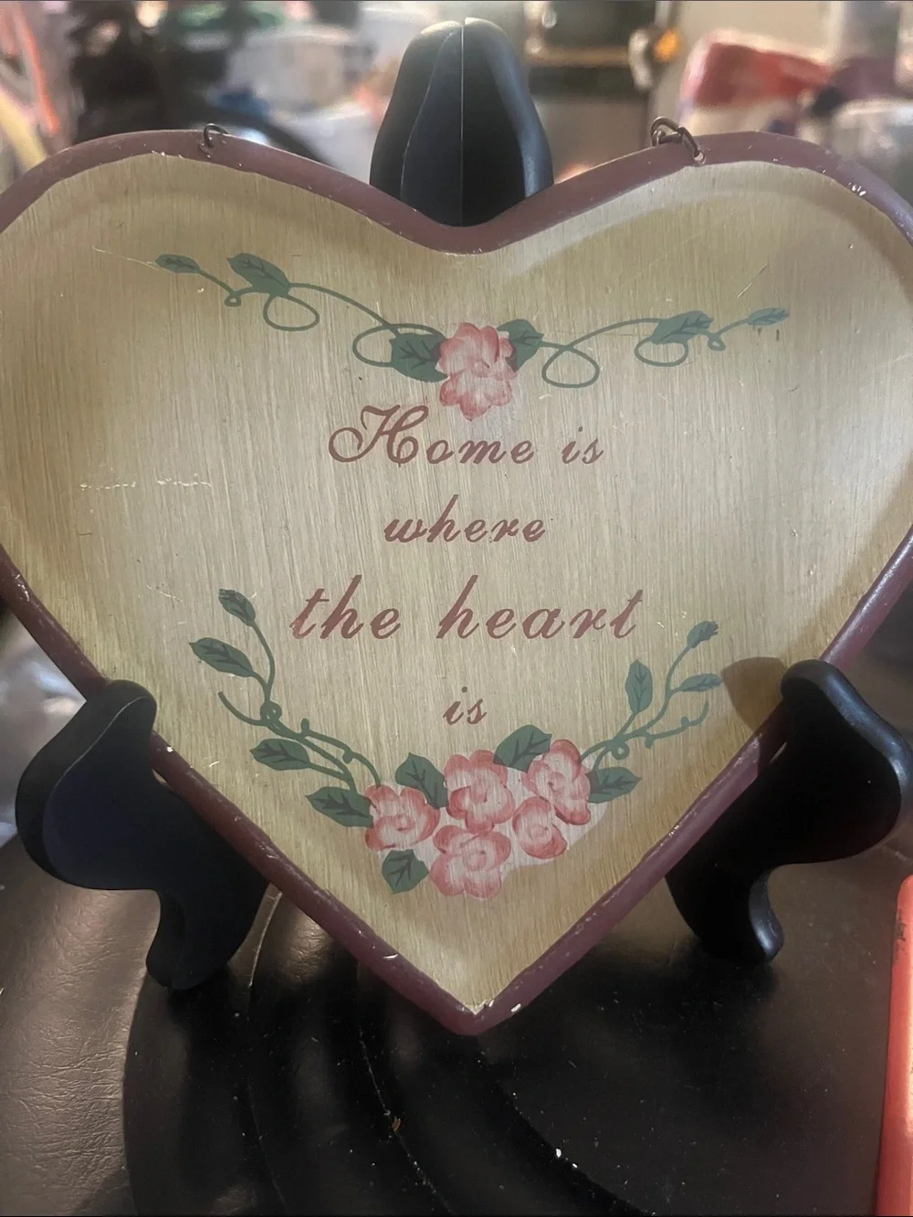 Vintage Heart-Shaped Floral Metal Sign Good Food Good Mood Metal 401 2pc